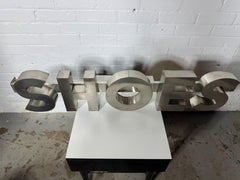 Stylish Stainless Steel "SHOES" sIGN. dEPARTMENT Store Display, Modernist / Deco