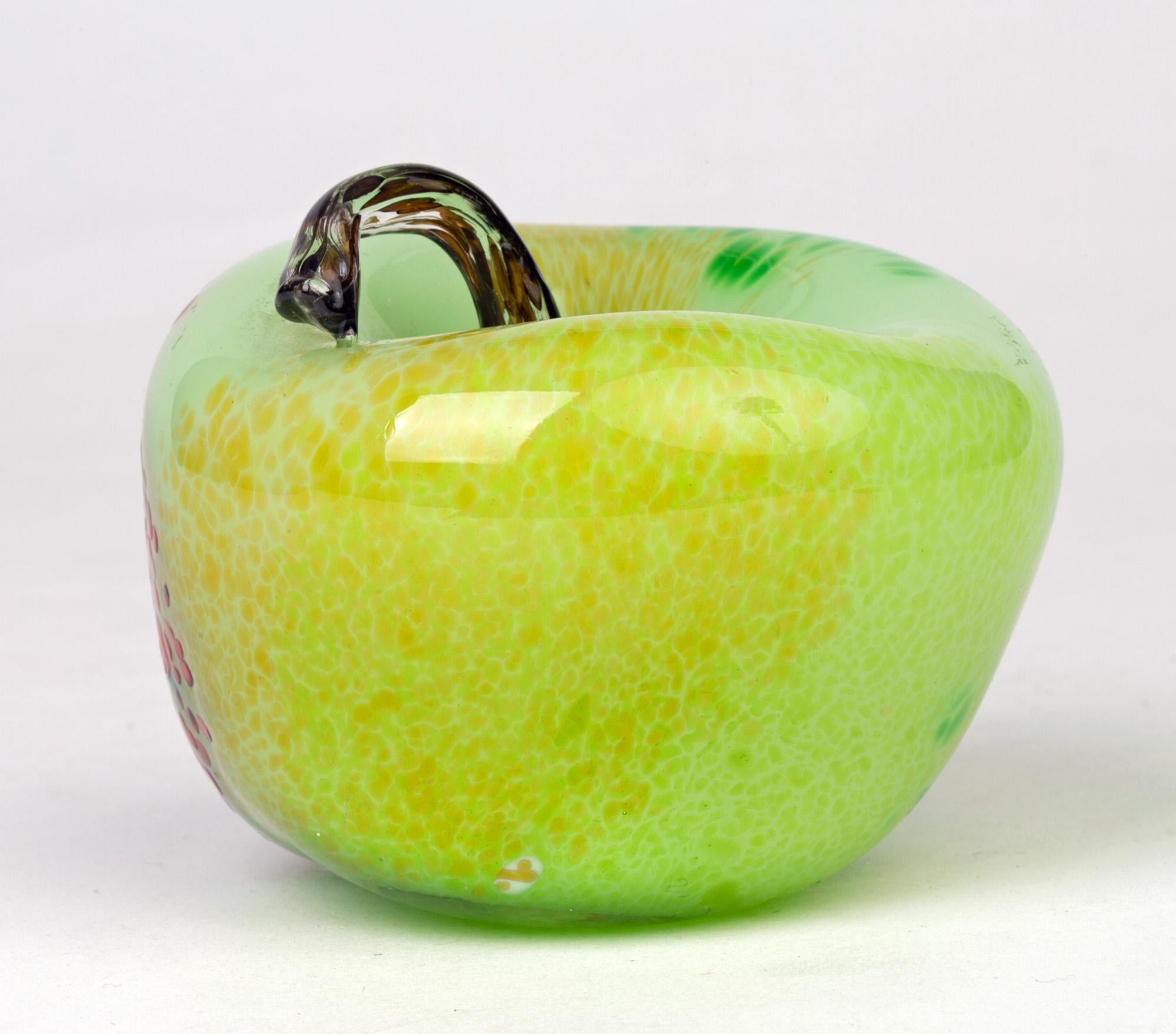 Modern Stylish Studio Glass Possibly Italian Signed Apple Paperweight Dated 2007
