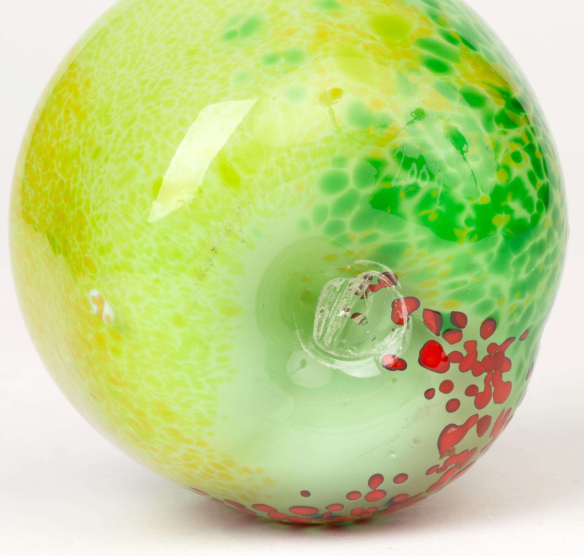 Contemporary Stylish Studio Glass Possibly Italian Signed Apple Paperweight Dated 2007