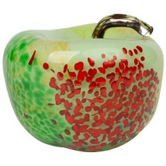 Stylish Studio Glass Possibly Italian Signed Apple Paperweight Dated 2007