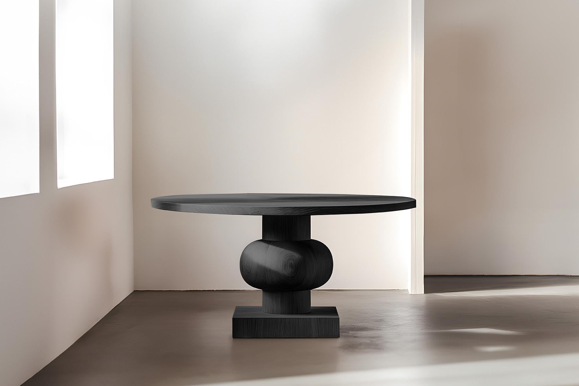 Hand-Crafted Stylish Suppers, Socle Dining Room Tables, Solid Wood by NONO No43 For Sale