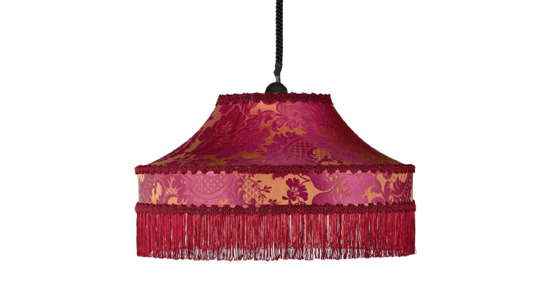 Stylish Suspended Lamp Lampshade Silk Black Red or Yellow Fringes