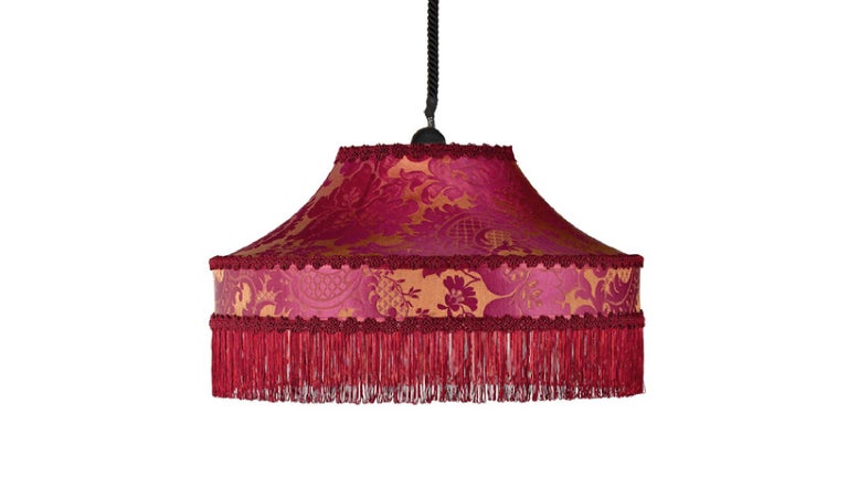 Stylish Suspended Lamp Lampshade Silk, Red And Black Lamp Shade