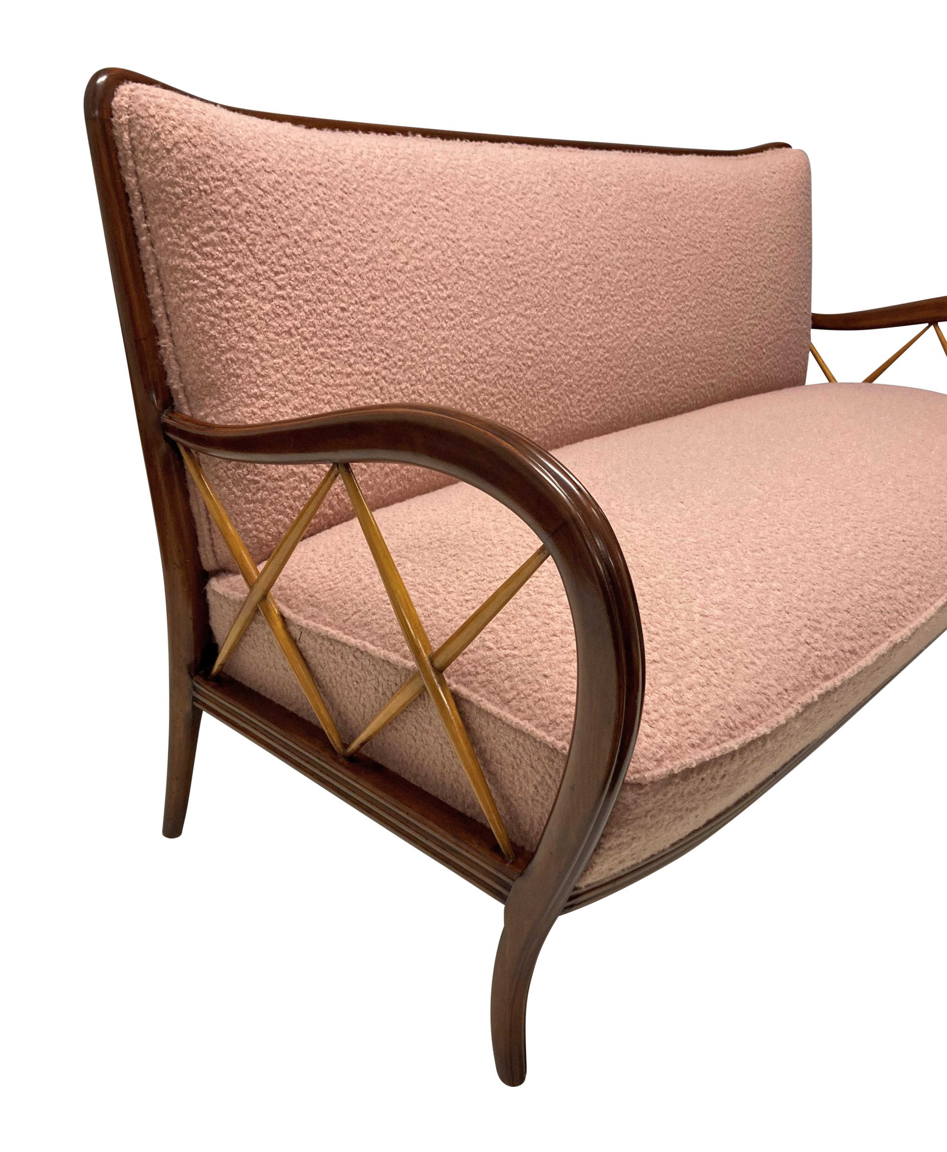 Stylish Three Seat Sofa by Paolo Buffa For Sale 1