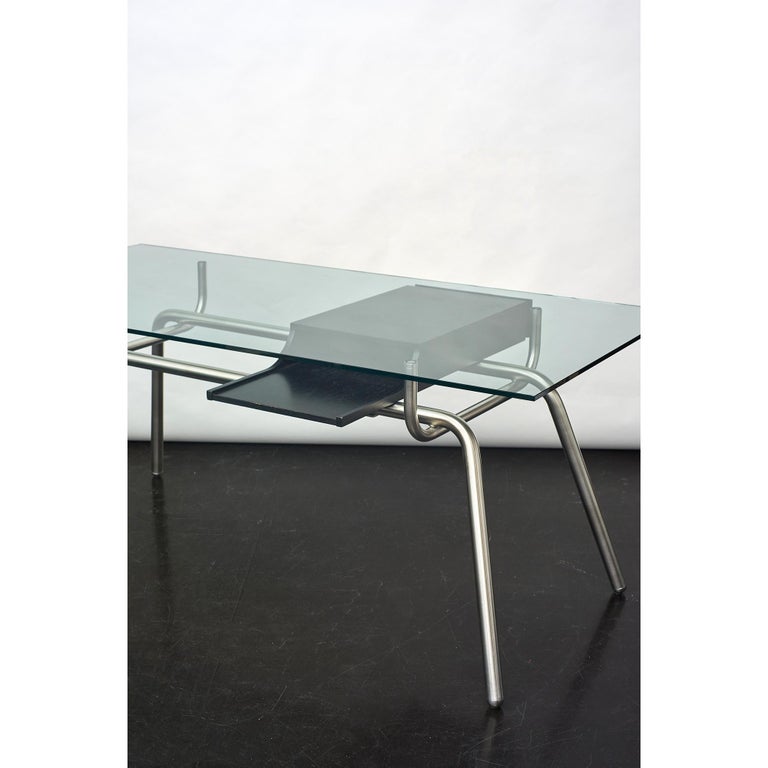 Stylish Tubular Steel Executive Desk For Sale at 1stDibs
