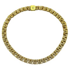 Stylish UNOAERRE 14K Yellow Gold Link Necklace