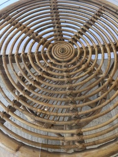 Stylish Versatile Bamboo Rattan 2-Tier Round Side End or Drinks Table