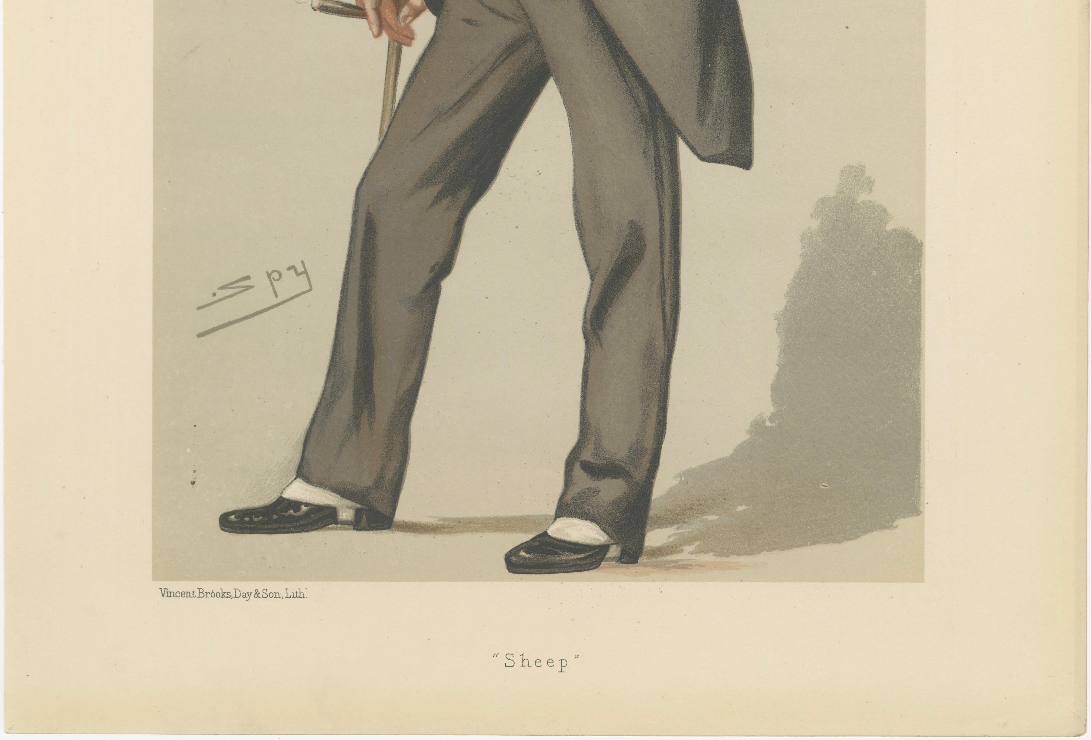 Stylish Victorian Gentleman – Vanity Fair “Sheep” Spy Caricature 1883
