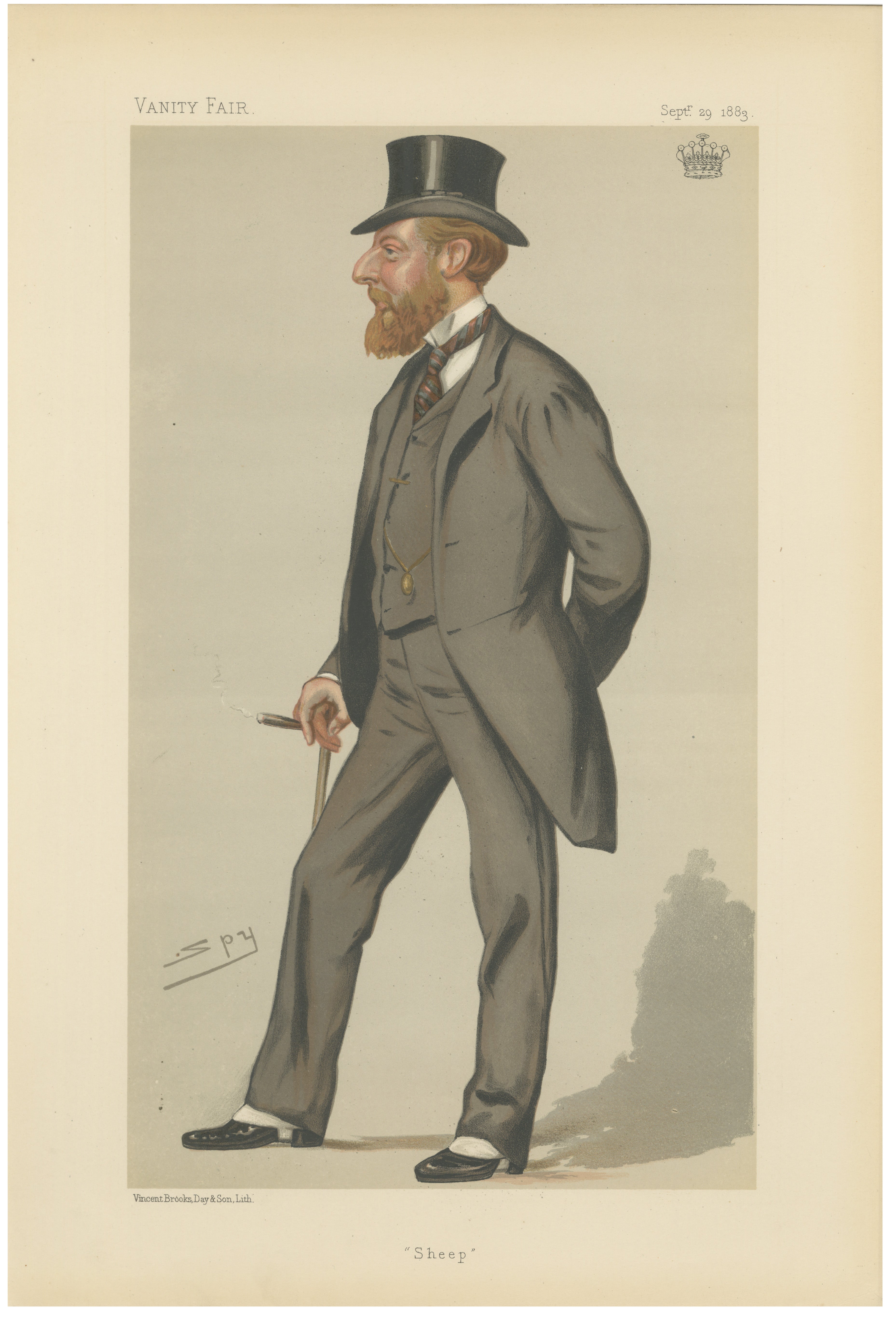 Stylish Victorian Gentleman – Vanity Fair “Sheep” Spy Caricature 1883