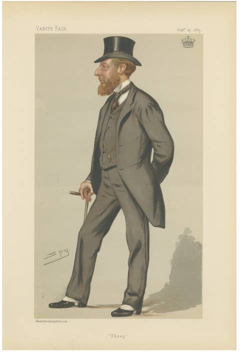 Stylish Victorian Gentleman – Vanity Fair “Sheep” Spy Caricature 1883