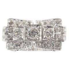 Stylish Vintage 1950s Diamond Bow Ring, 1950s