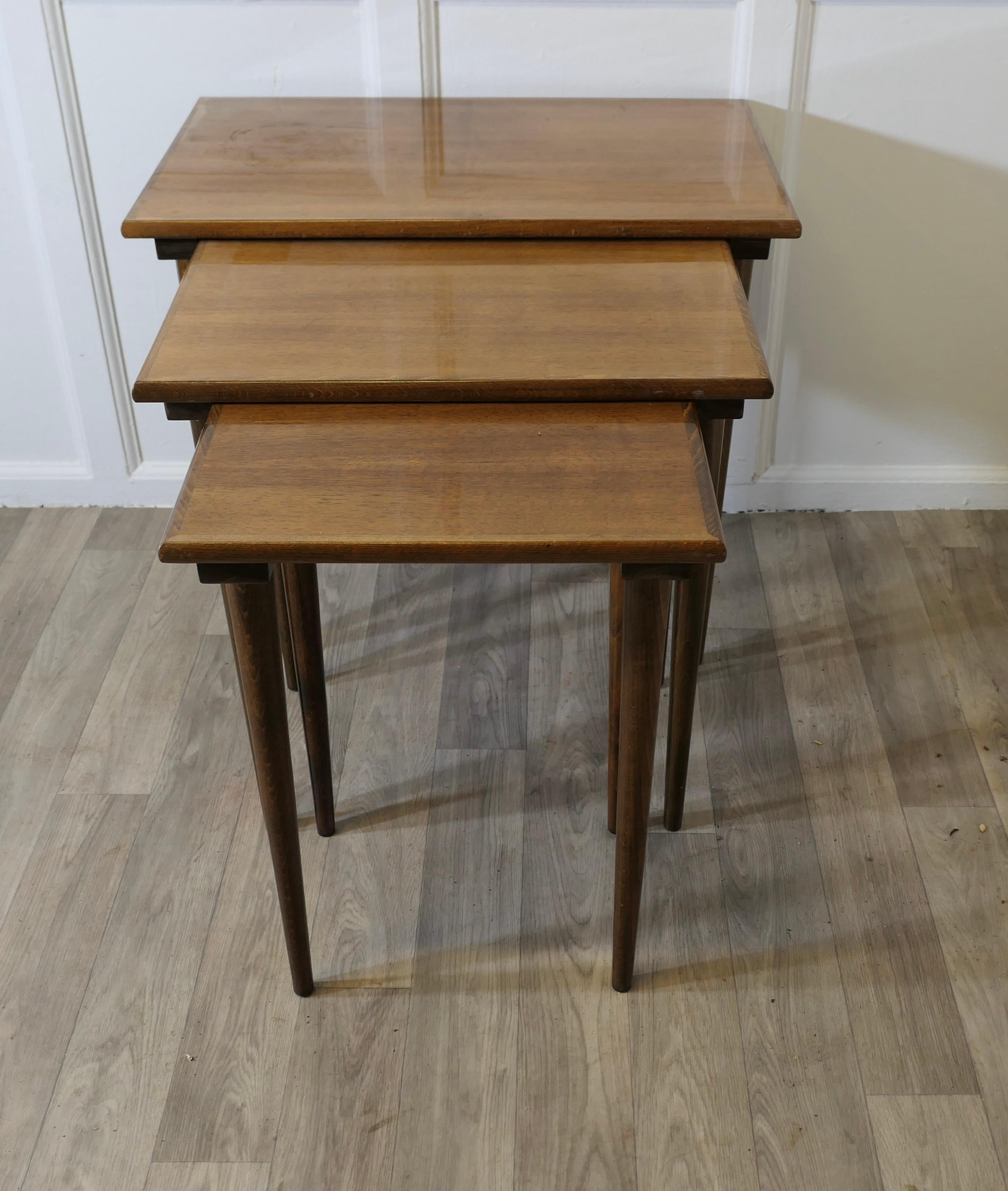Mid-Century Modern Stylish Vintage 1960s Nest Of Tables  This is a Good-looking set and beautifully For Sale