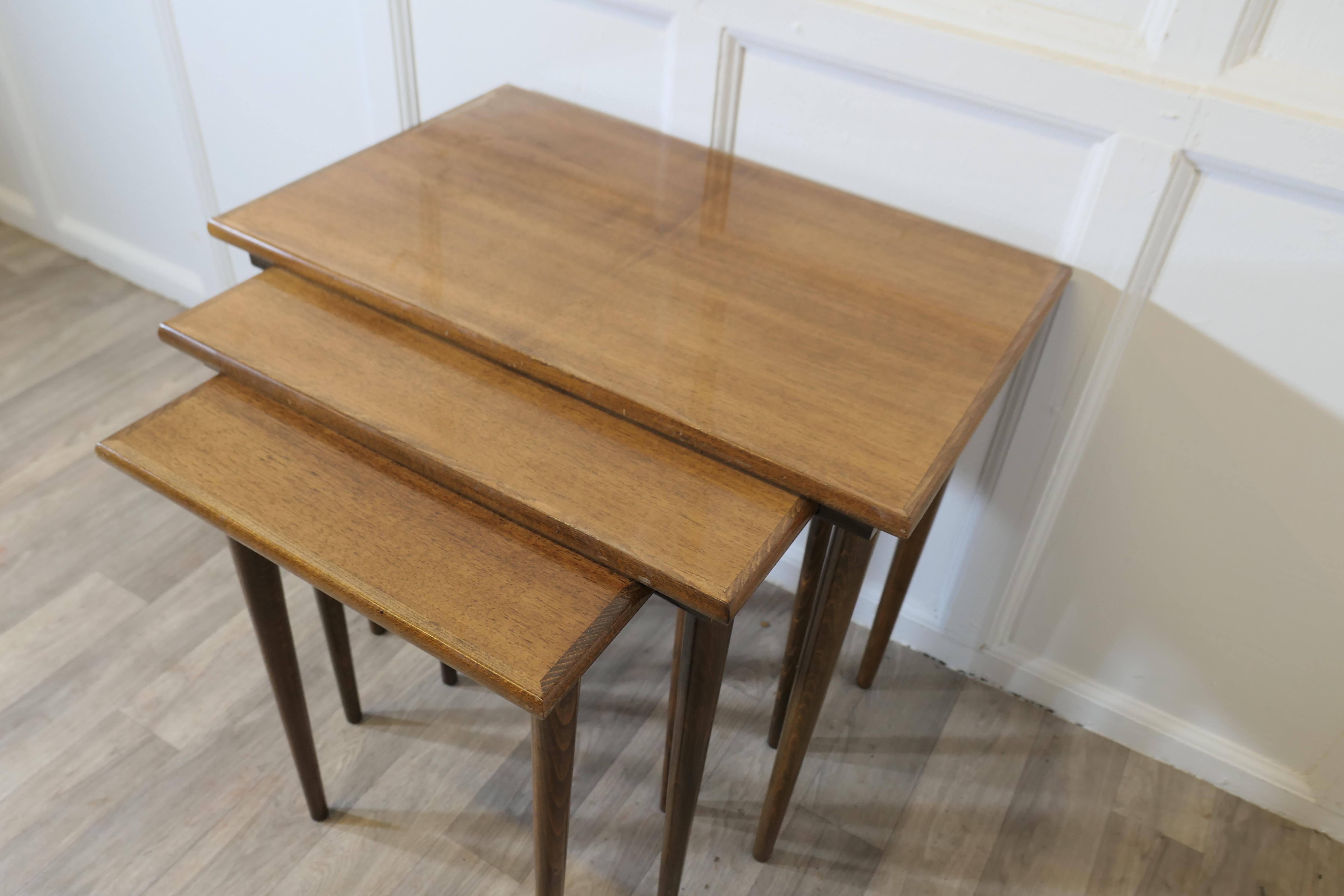 Mid-20th Century Stylish Vintage 1960s Nest Of Tables  This is a Good-looking set and beautifully For Sale