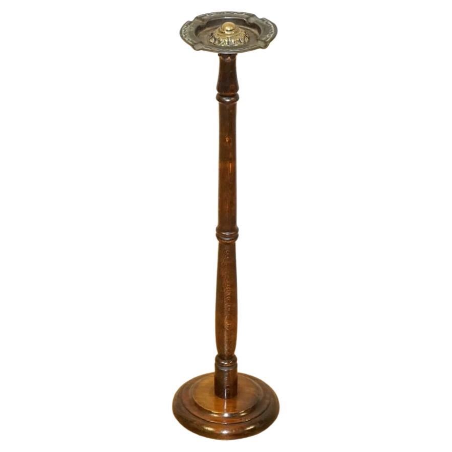 Stylish Vintage Brown Smokers Side Table Ashtray Stand