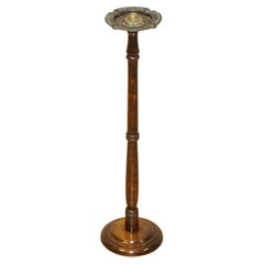 Stylish Vintage Brown Smokers Side Table Ashtray Stand