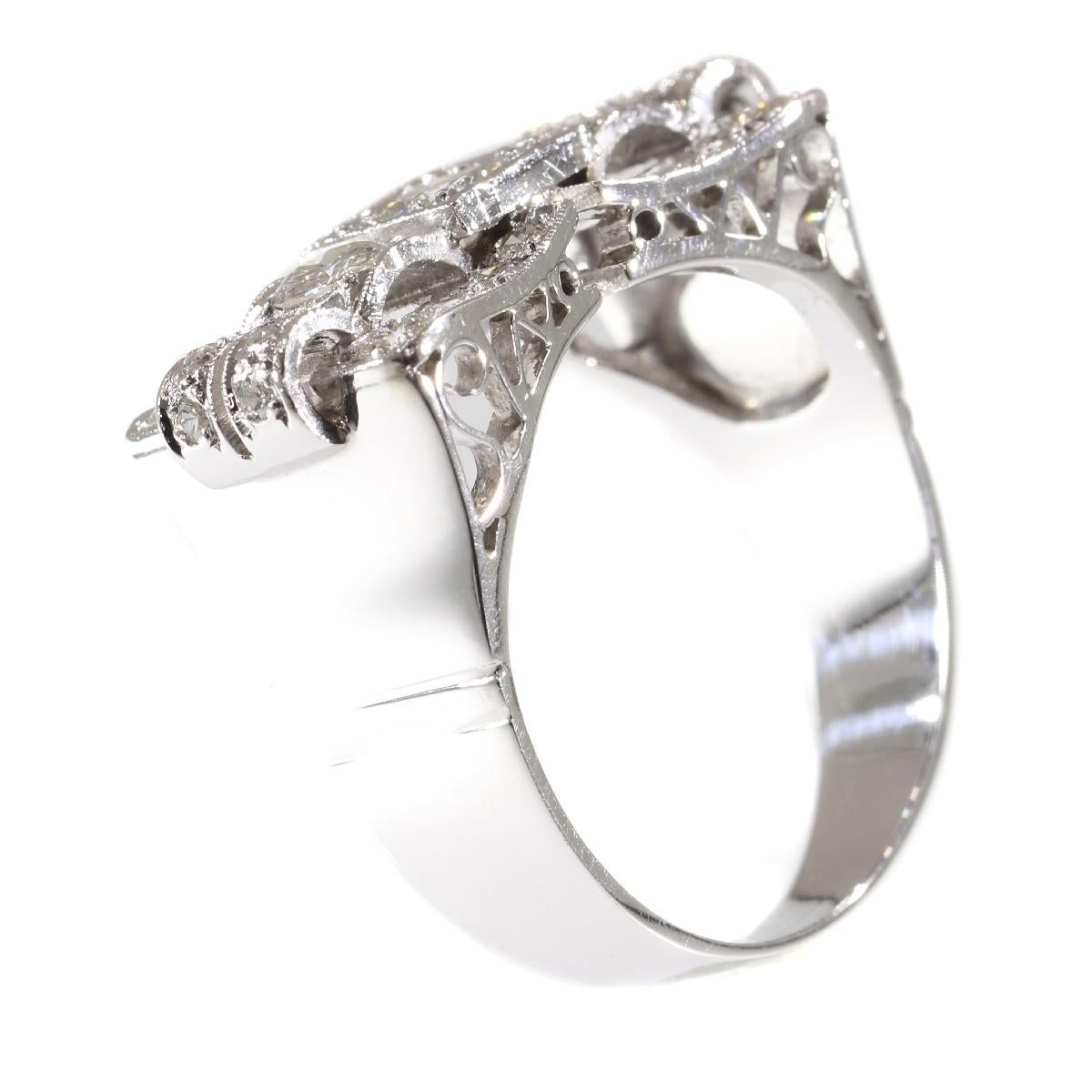 Stylish Vintage 1950s Diamond Bow Ring, 1950s 4