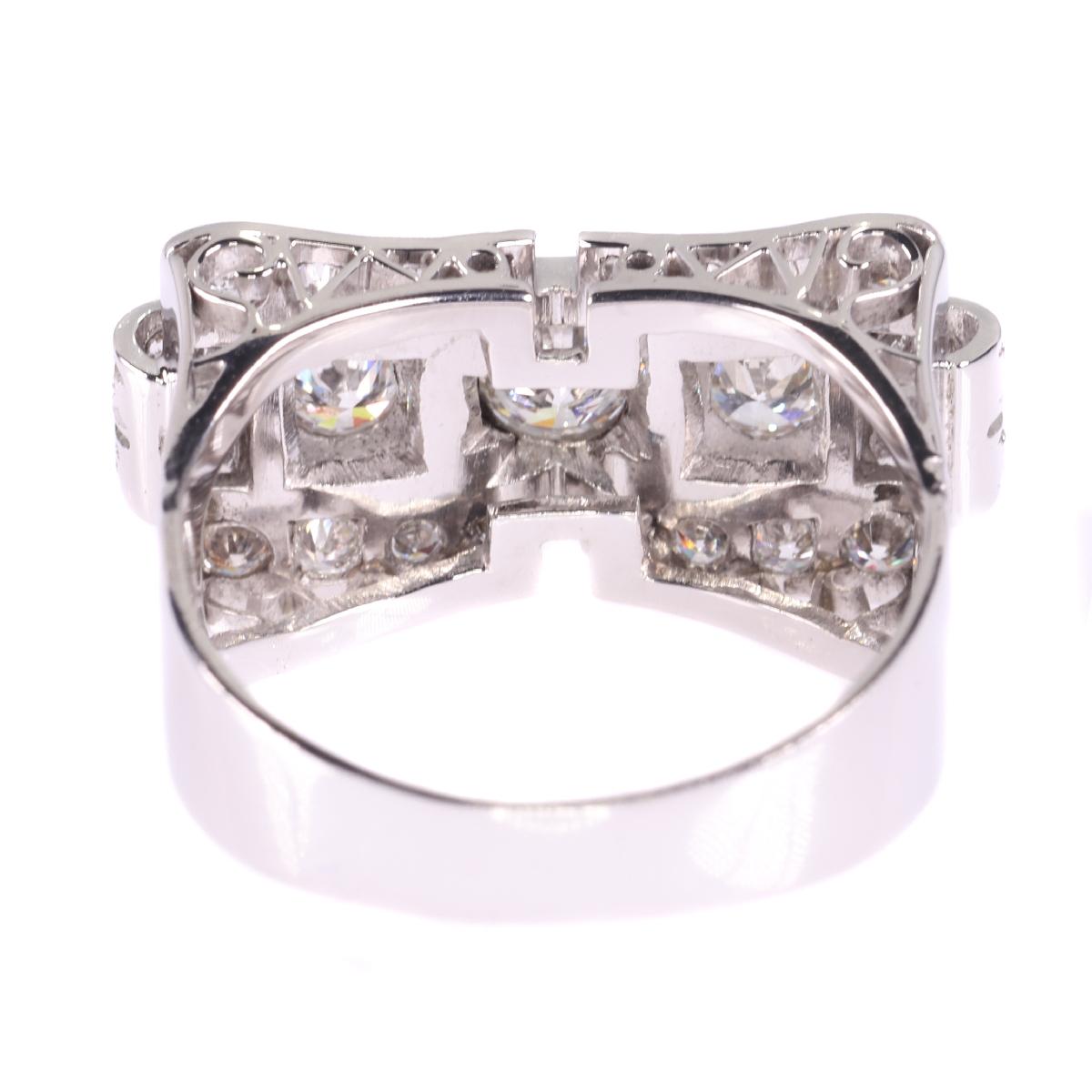 Stylish Vintage 1950s Diamond Bow Ring, 1950s 7