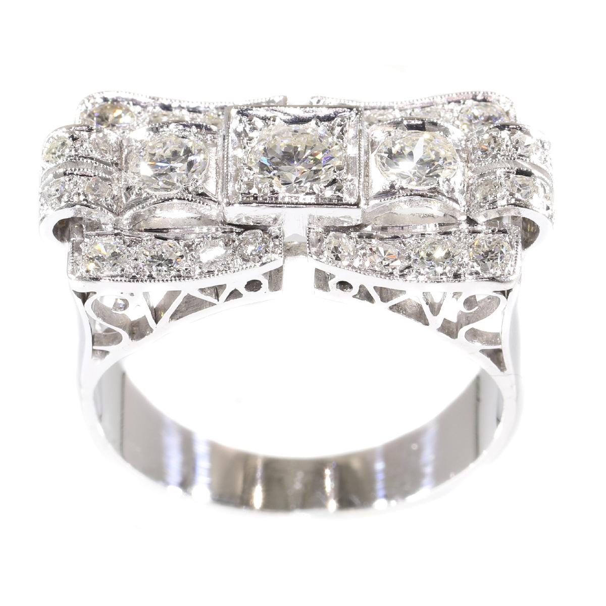 vintage diamond bow ring