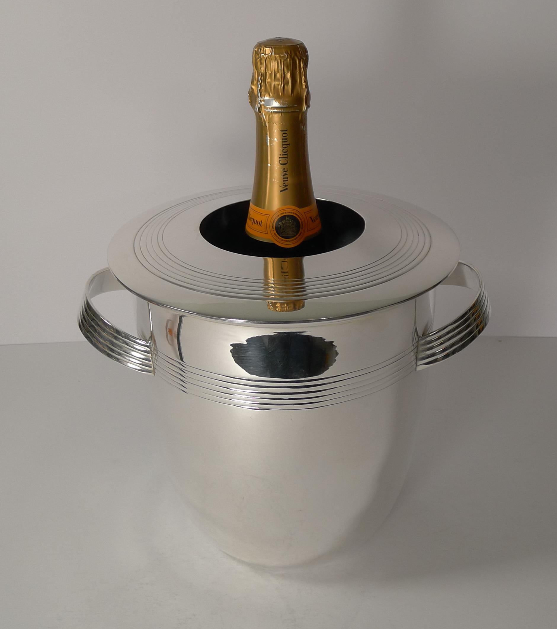 Stylish Vintage French Art Deco Champagne Bucket / Wine Cooler, circa 1940 5