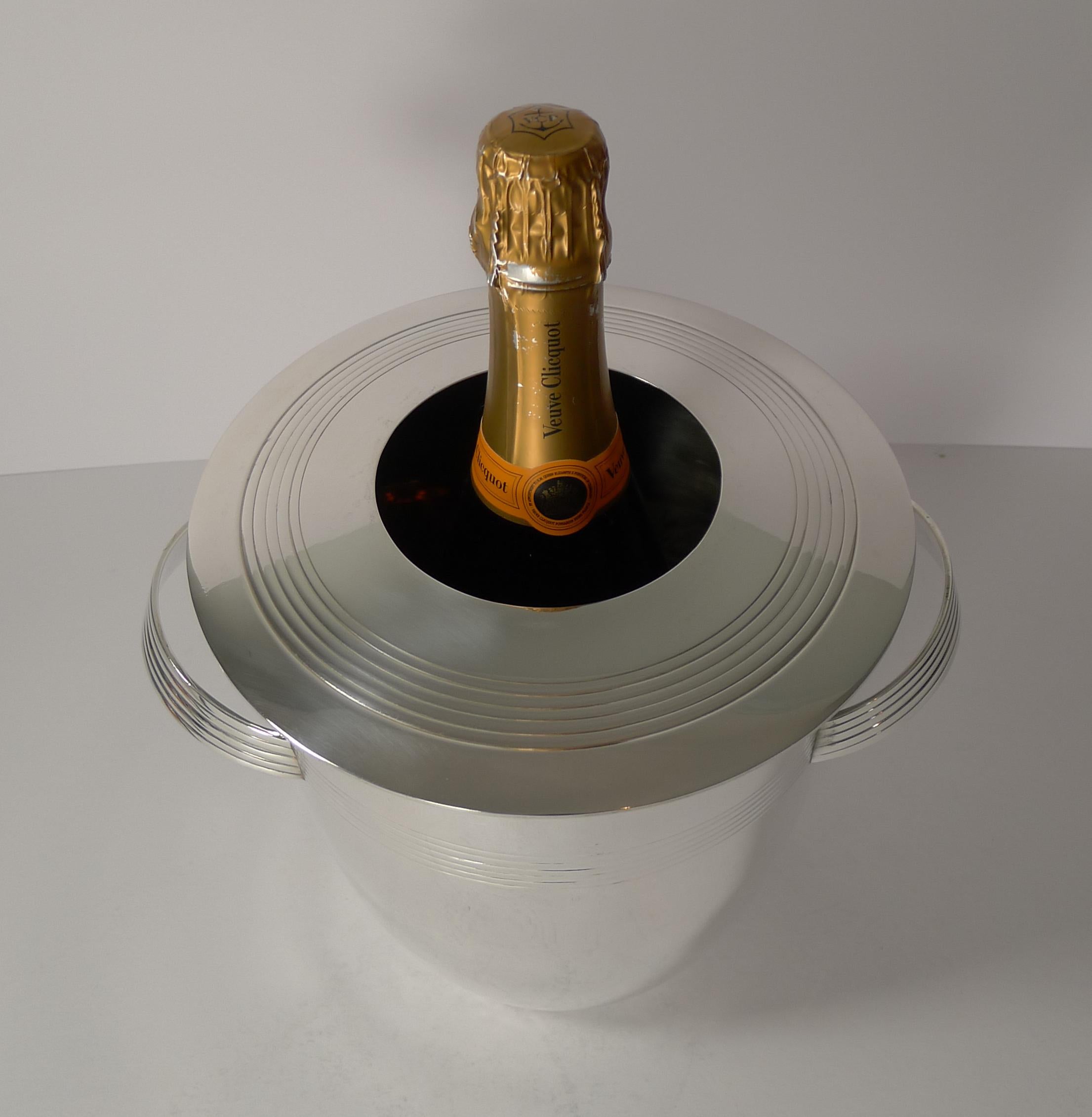 Stylish Vintage French Art Deco Champagne Bucket / Wine Cooler, circa 1940 6