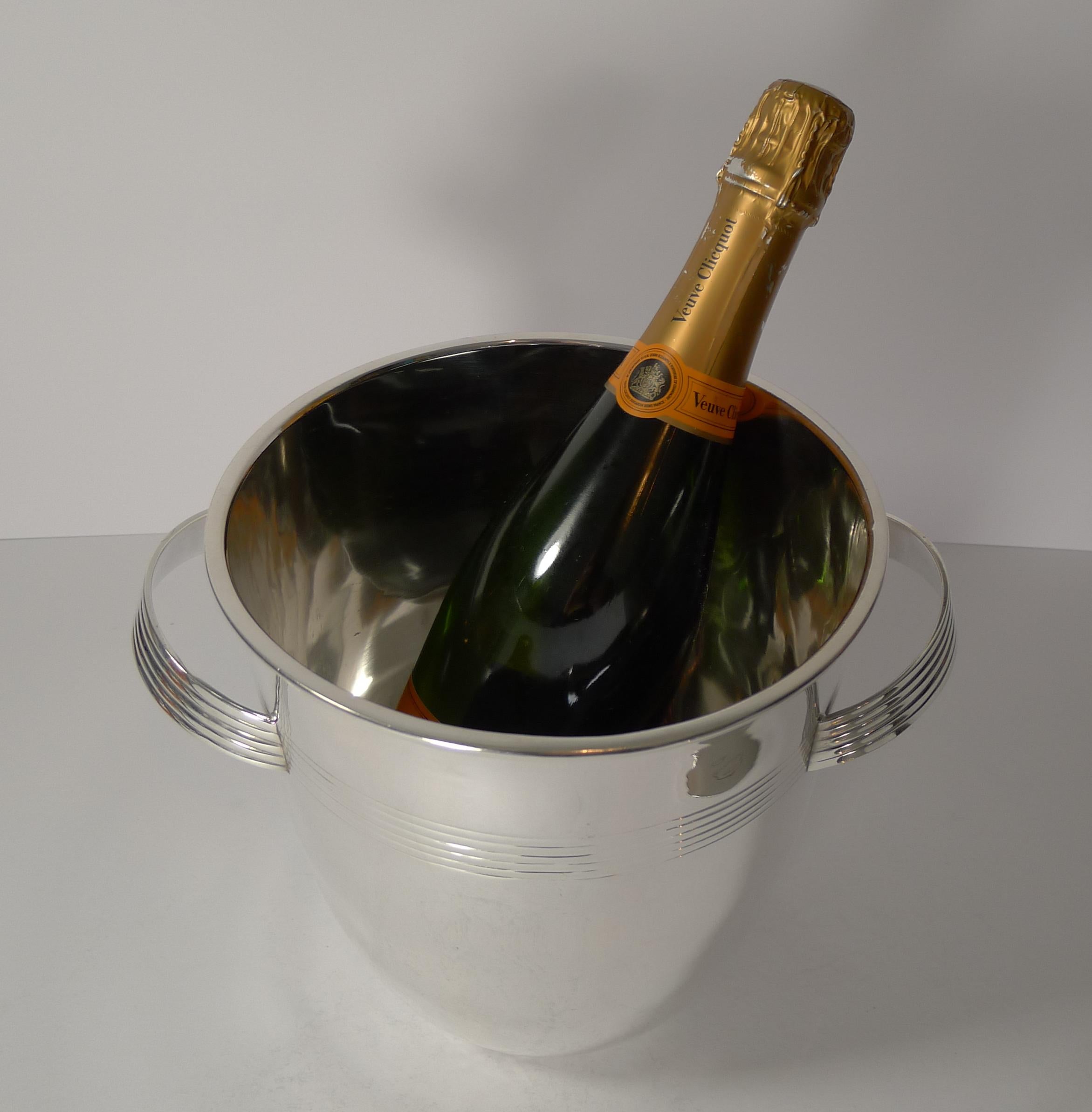 Stylish Vintage French Art Deco Champagne Bucket / Wine Cooler, circa 1940 7