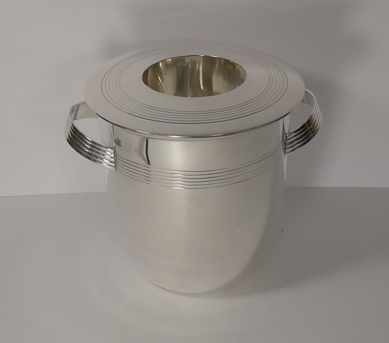 Stylish Vintage French Art Deco Champagne Bucket / Wine Cooler, circa 1940 1