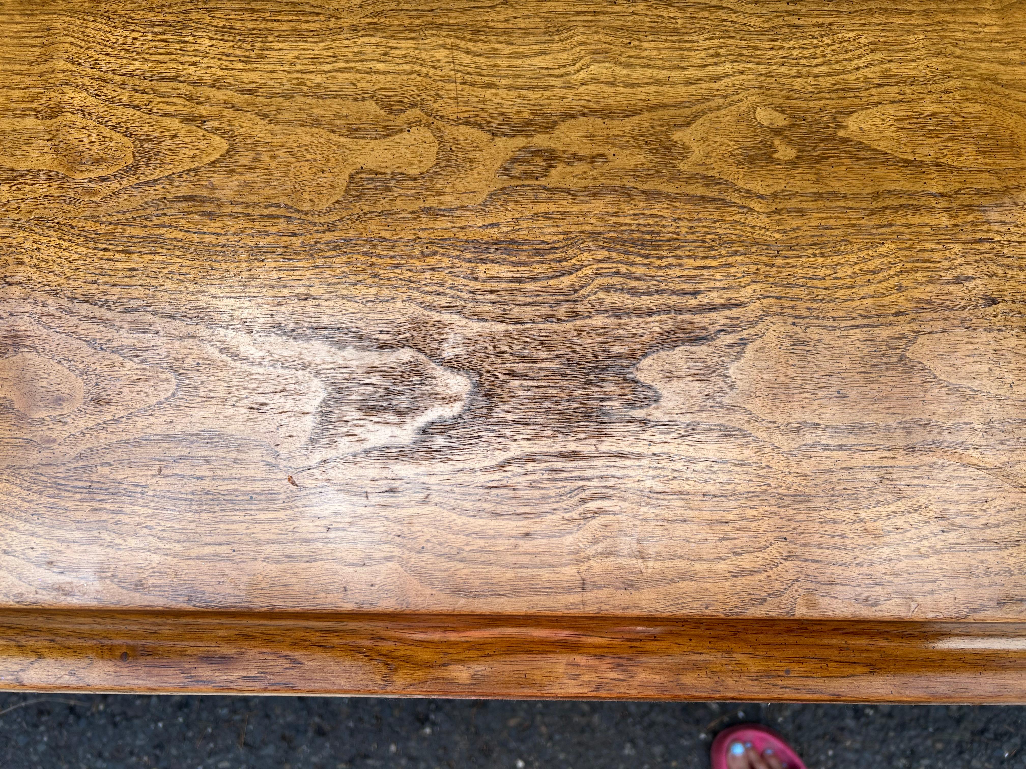Stylish Vintage Thomasville Burl Wood Drawers Walnut Credenza Mid-Century (Crédence à tiroirs en bois de ronce) en vente 6
