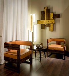 Stylish Wall Art Work Polished or Matt Ebony Gold Leaf Mosaic Customizable