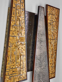 Stylish Wall Art Work Polished or Matt Ebony Mosaic Insert Liquid Metal