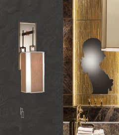 Stylish Wall Sconce Lampshade Fabrib Metal Frame Antique Bronze Finish