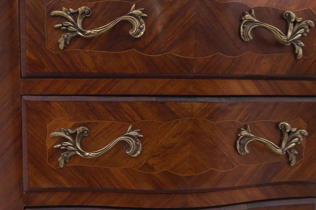 Stylish walnut chiffonier with marble top. For Sale 1