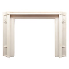 Stylish White Statuary Marble Fireplace of Regency style