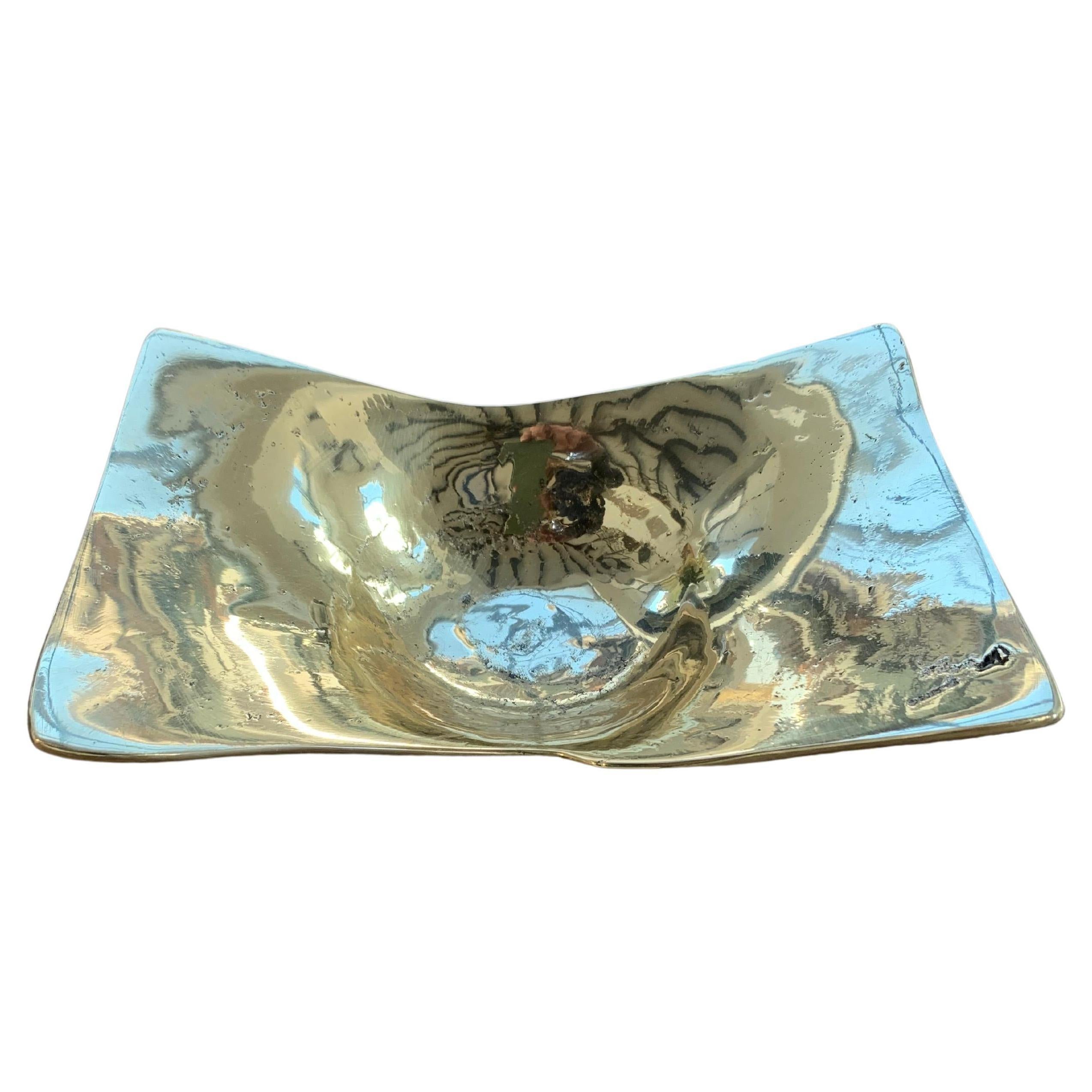 Stylish Wing Bowl A076 in cast brass designed by David Marshall 