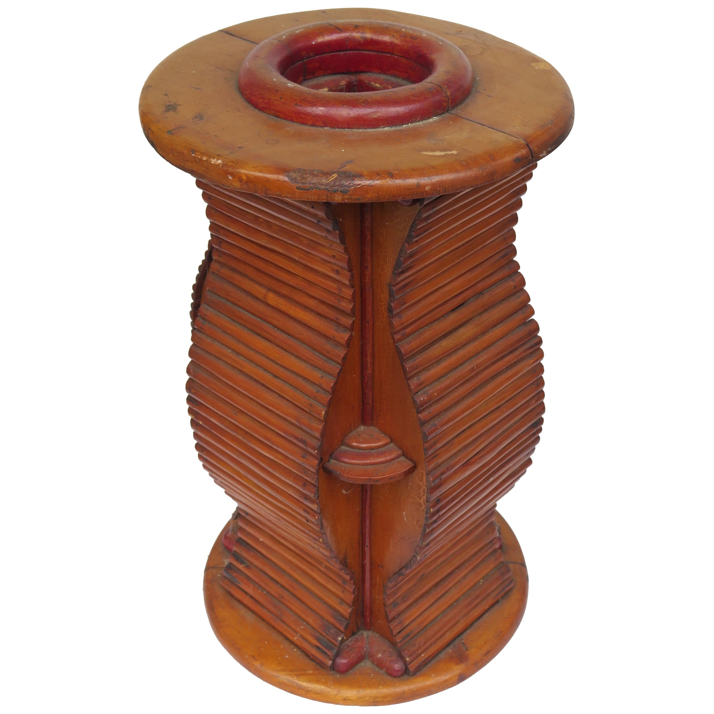 Stylish Wood Cane and Umbrella Stand For Sale