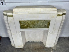 Stylized 1930s American Art Deco Plaster Fireplace Surround  "Metropolis"
