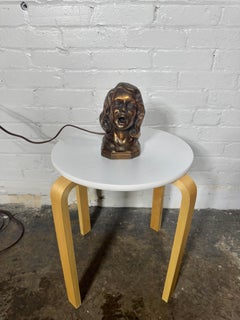 Stylized 1930s Art Deco Women's Head Electric Cigarette Lighter by Arturo Levi