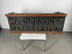 Stylized 1940s Box Neon Sign "Westinghouse Refrigerator" Store Display / window
