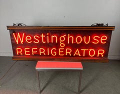 Stilisierte 1940er Box Neon-Schild "Westinghouse Refrigerator" Store Display / Fenster