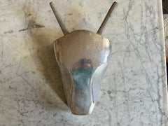 Stylized Aluminum Bull Head – Mid-20th Century Italian Butcher Shop Sign