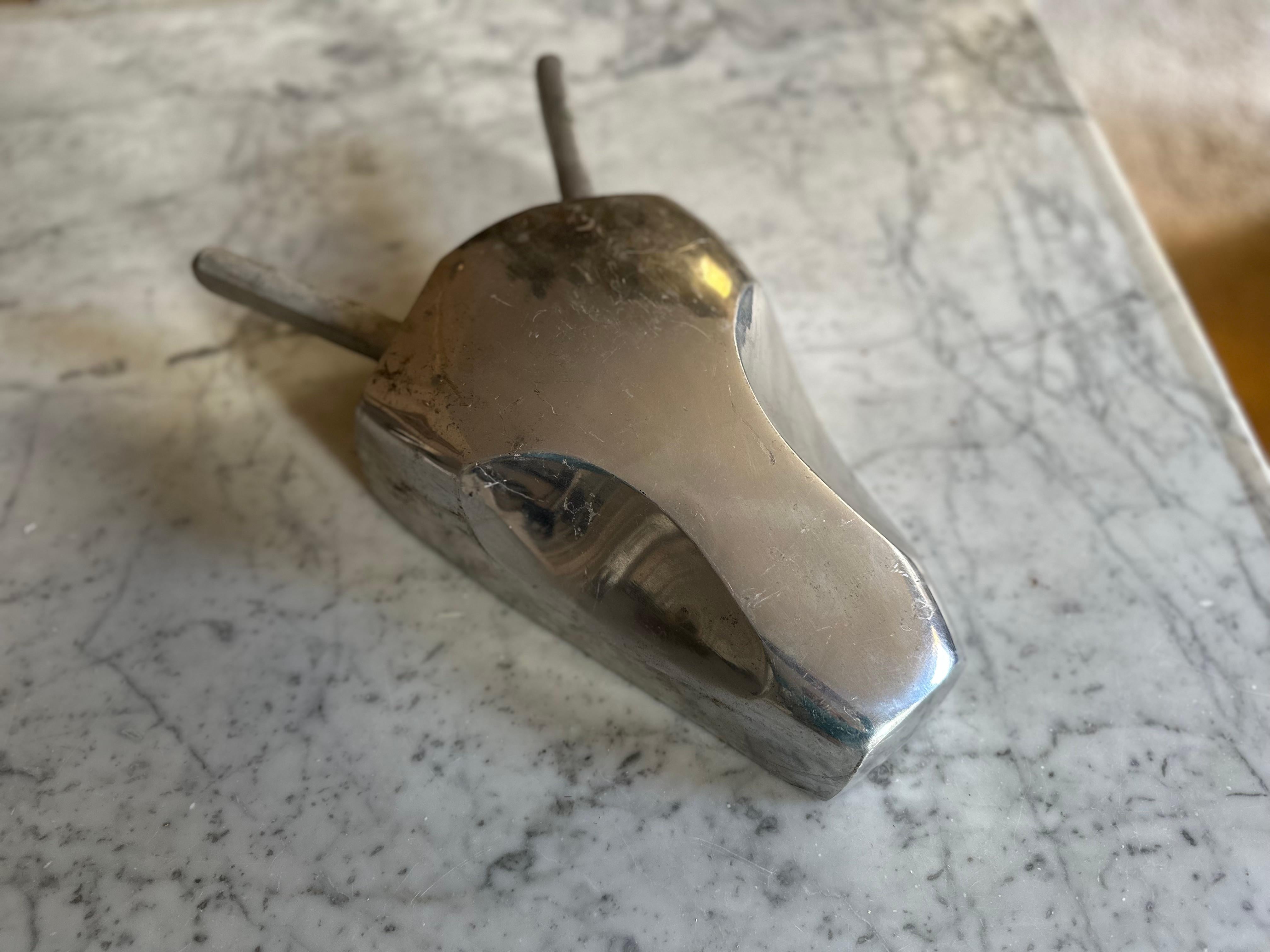 Mid-Century Modern Stylized Aluminum Bull Head – Mid-20th Century Italian Butcher Shop Sign For Sale