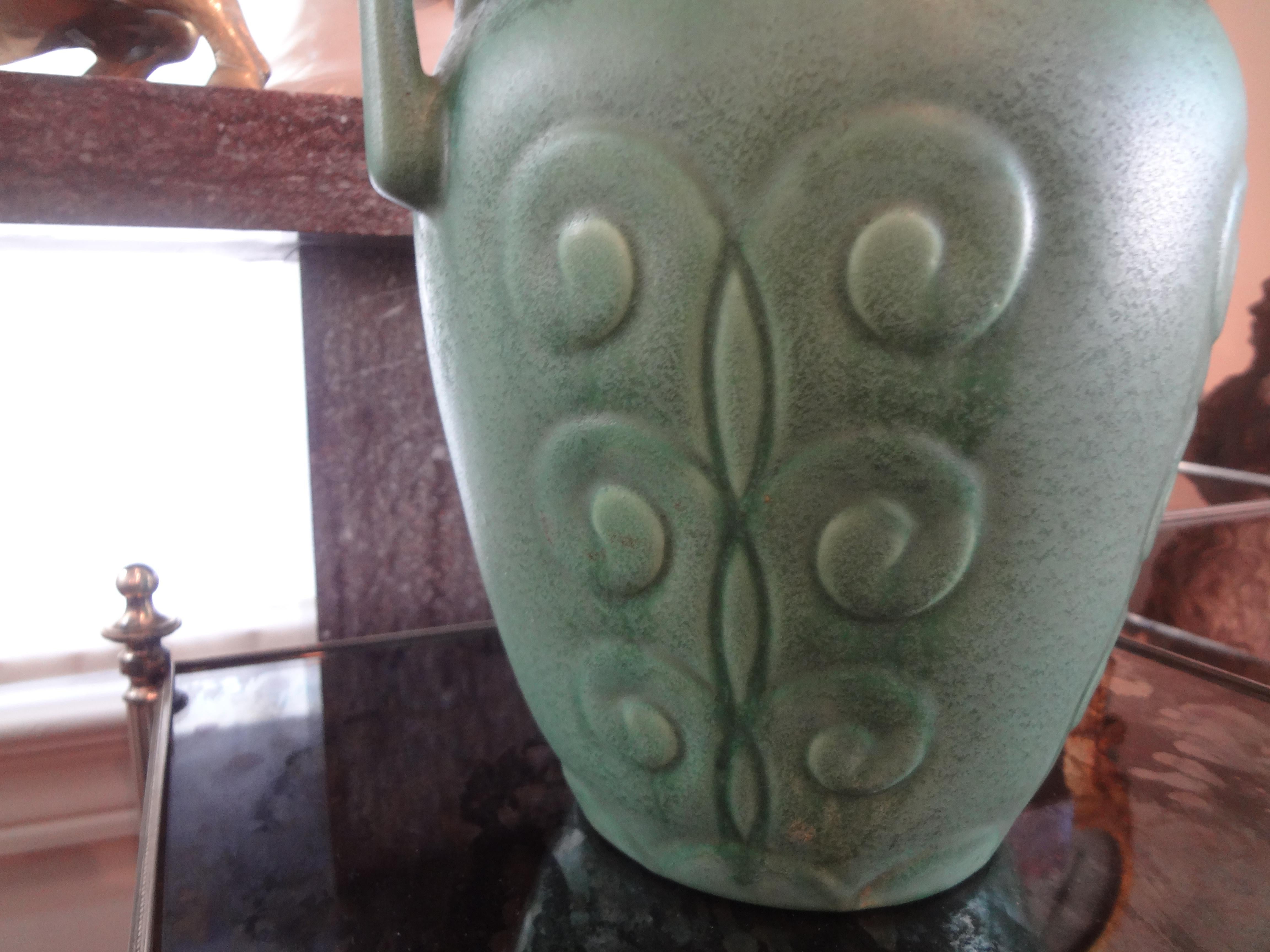 Stylized Art Deco Pottery Vase In Good Condition In Houston, TX