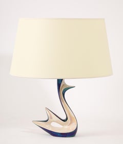 Stylized Bird in Iridescent Ceramic, France 1960's