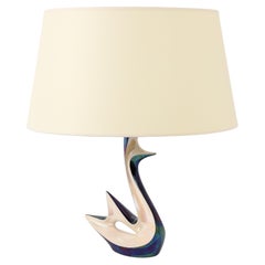 Stylized Bird in Iridescent Ceramic, France 1960's