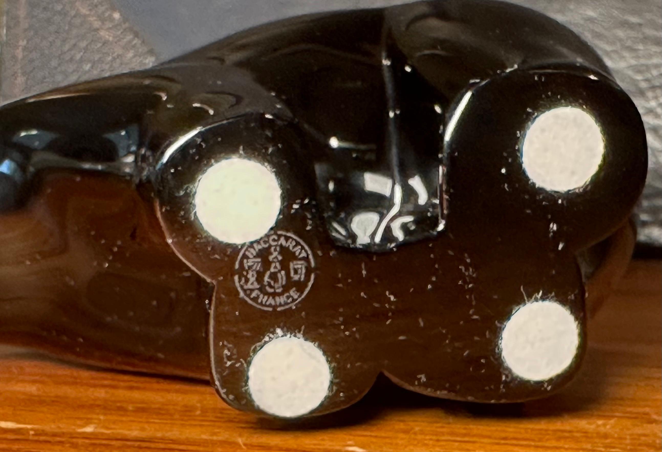 Scultura di orso polare stilizzato in cristallo nero di Baccarat in vendita 5