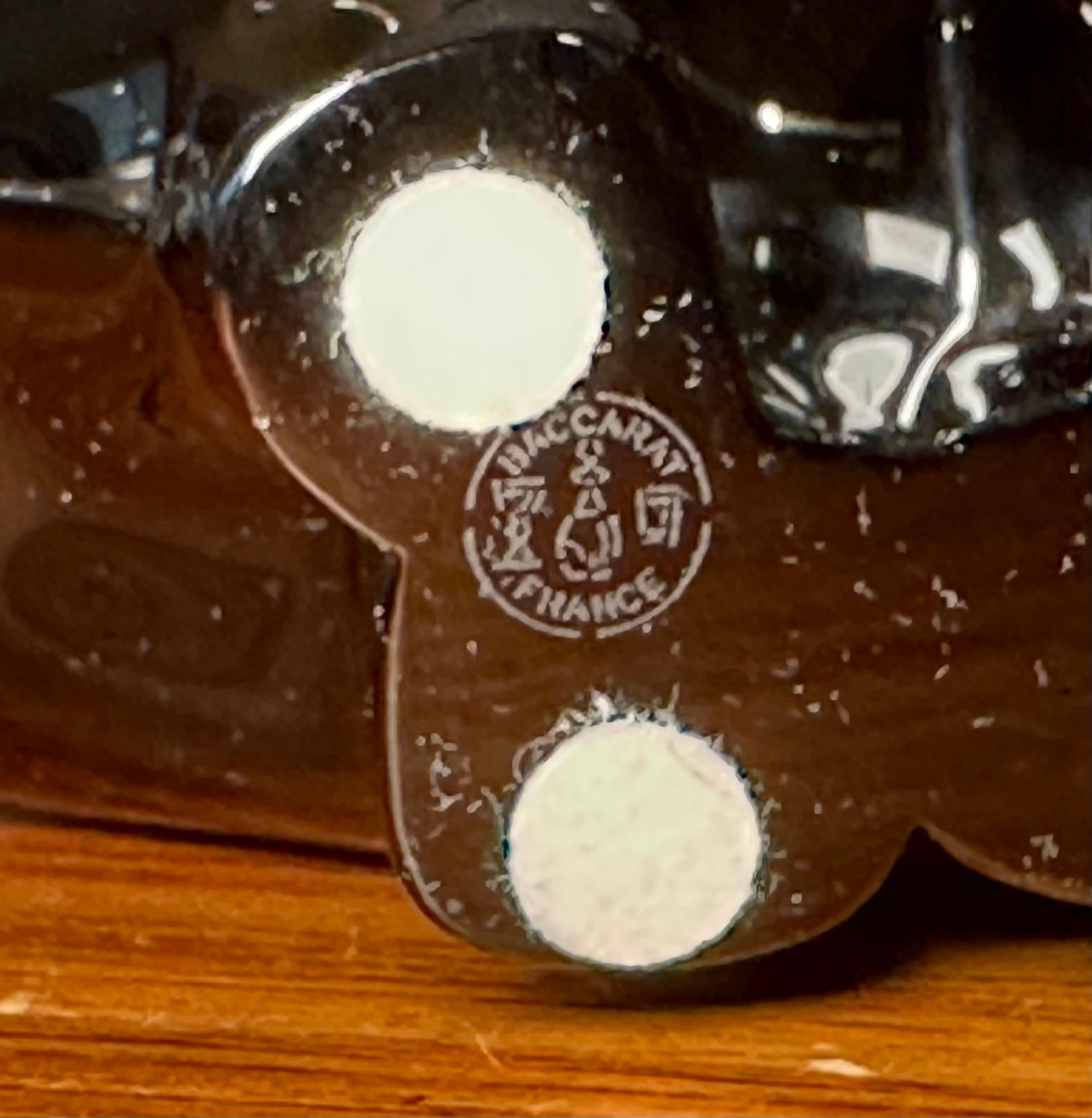 Scultura di orso polare stilizzato in cristallo nero di Baccarat in vendita 6