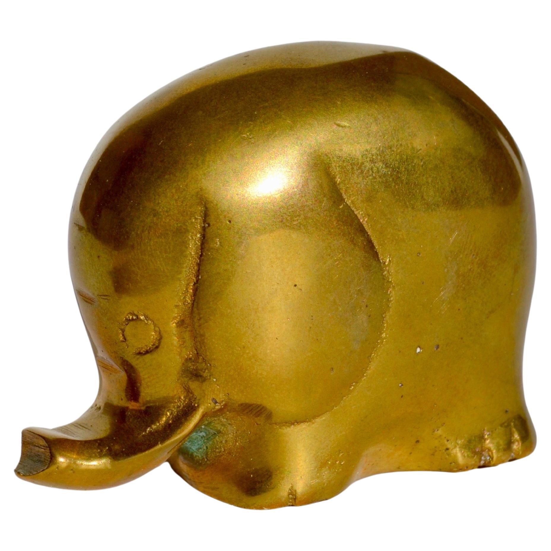 Elefante stilizzato in ottone, Francia, anni
70