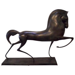 Stylized Bronze Etruscan Horse Sculpture in the Manner of Boris Lovet-Borski