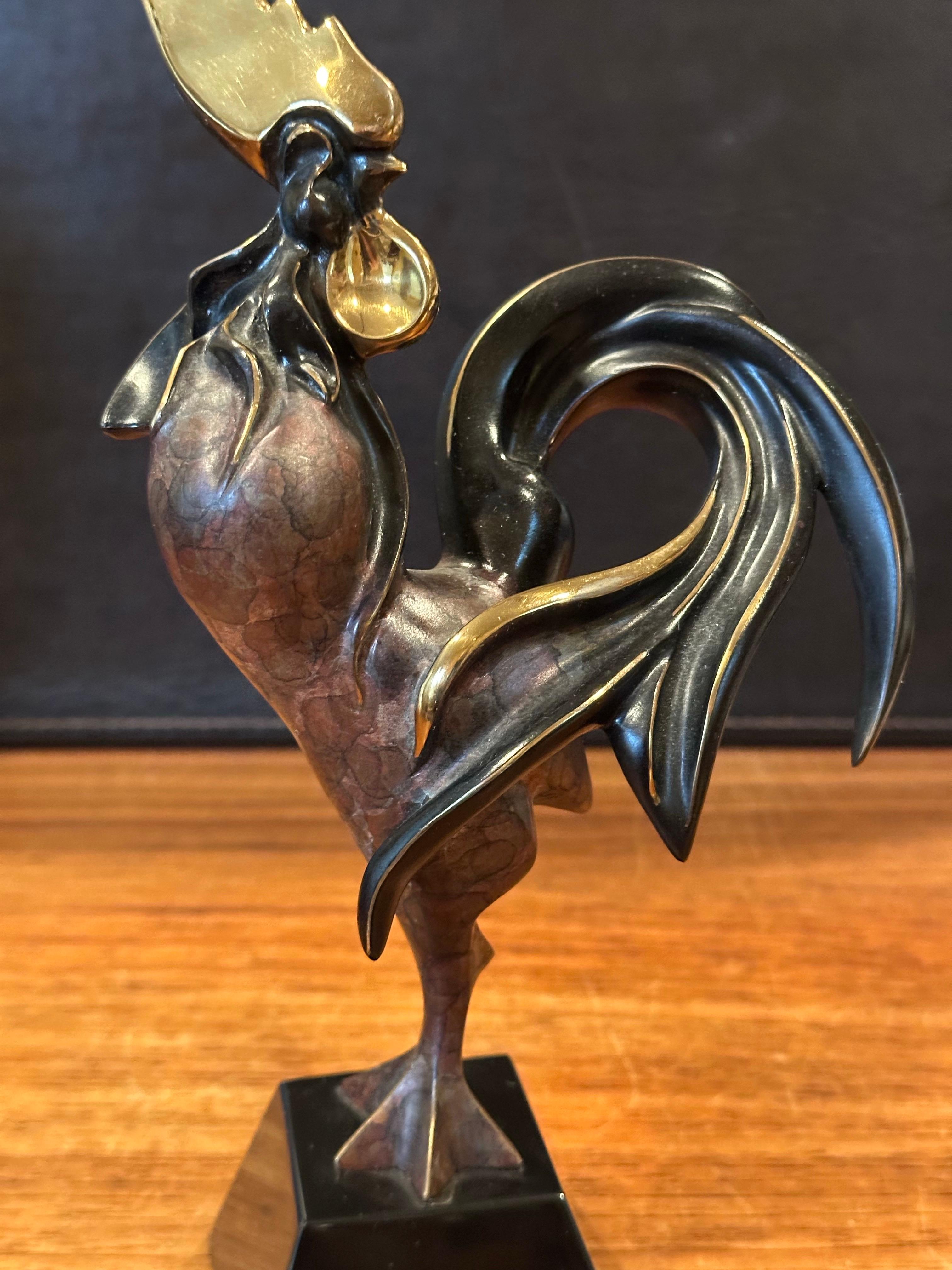 Stylized Bronze Limited Edition Rooster Sculpture by Alexsander Danel For Sale 5