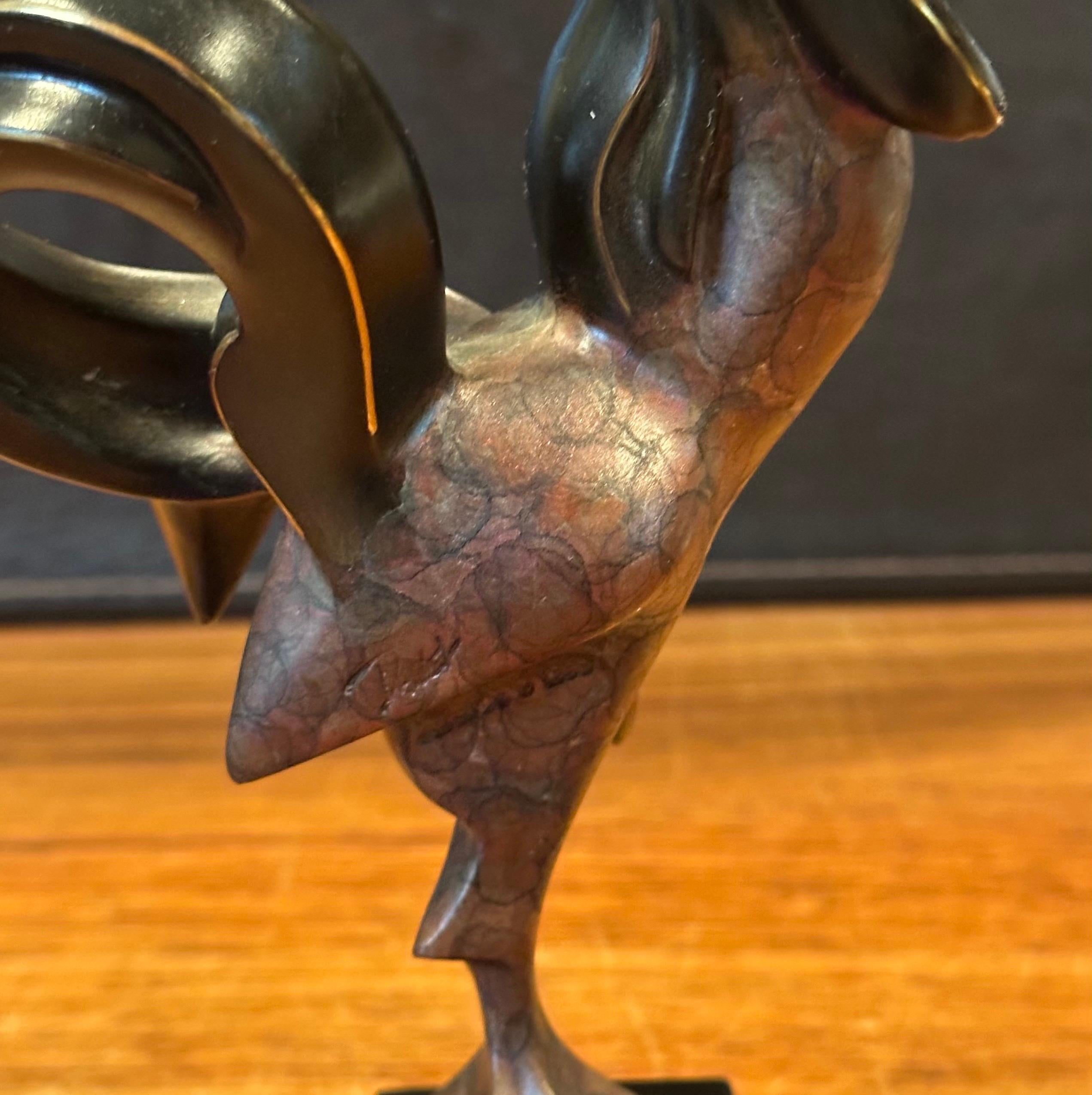 Stylized Bronze Limited Edition Rooster Sculpture by Alexsander Danel For Sale 7