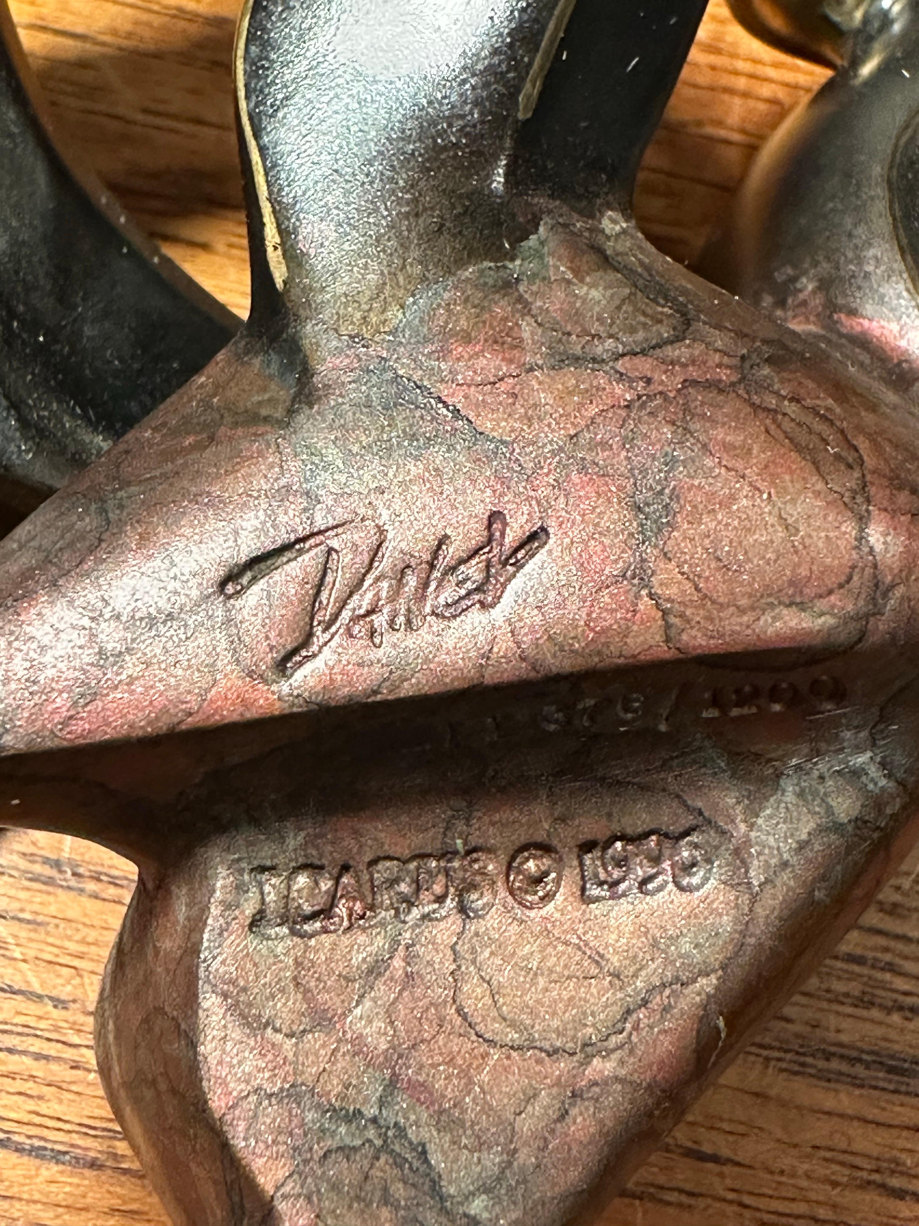 Stylized Bronze Limited Edition Rooster Sculpture by Alexsander Danel For Sale 8